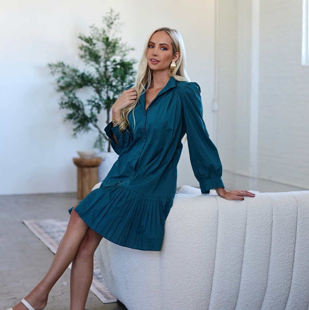 Neesee's Zyan Dress - Teal Listicle Dress